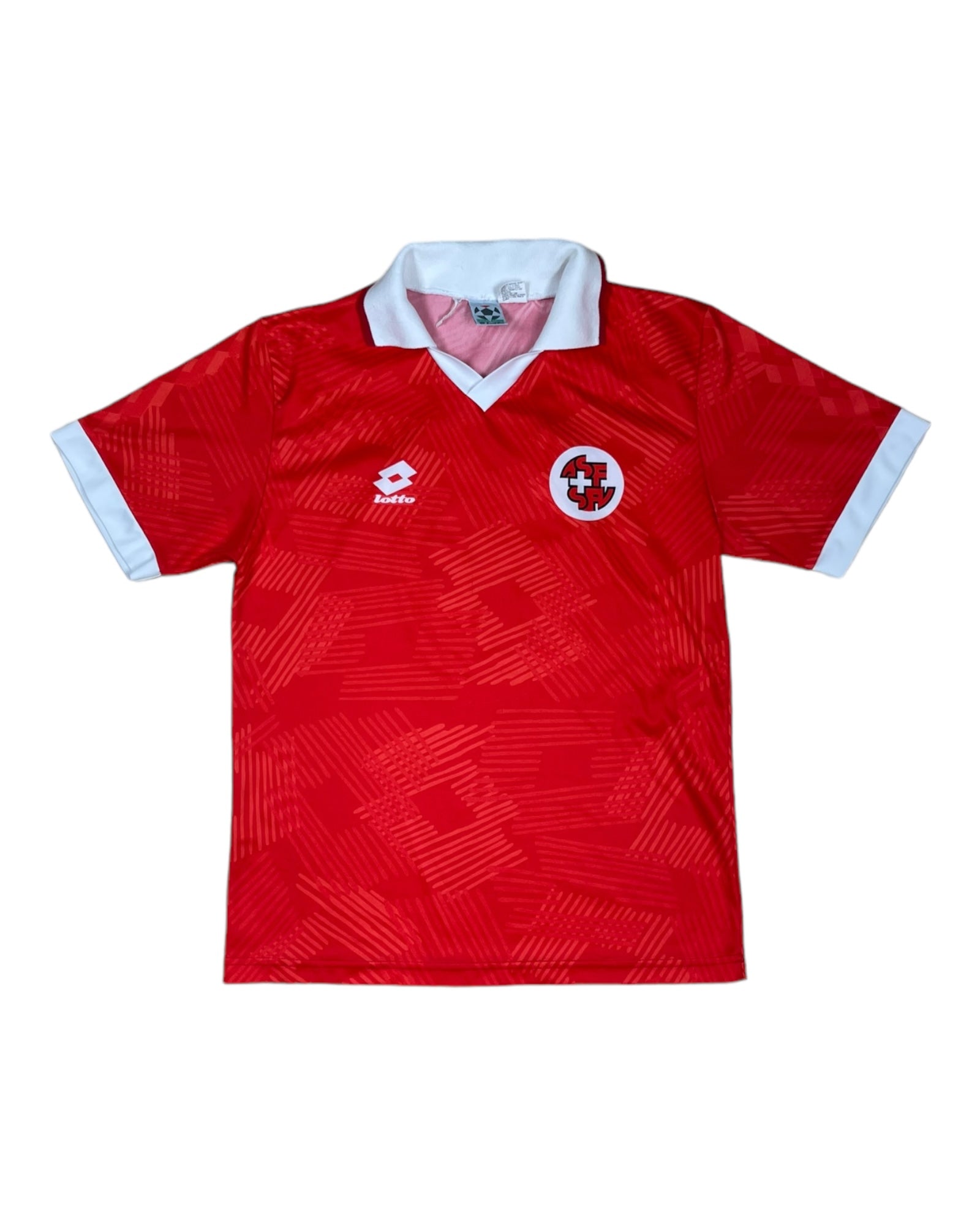 Vintage Switzerland Lotto 1992 - 1993 Home Football Shirt Made in Italy No 8 Size S-M