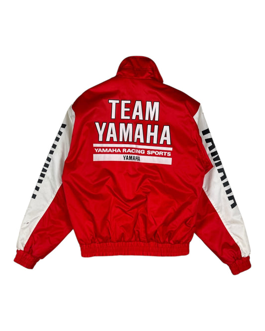 Vintage Yamaha Racing Sports Team Jacket Made in Japan Size L Red White