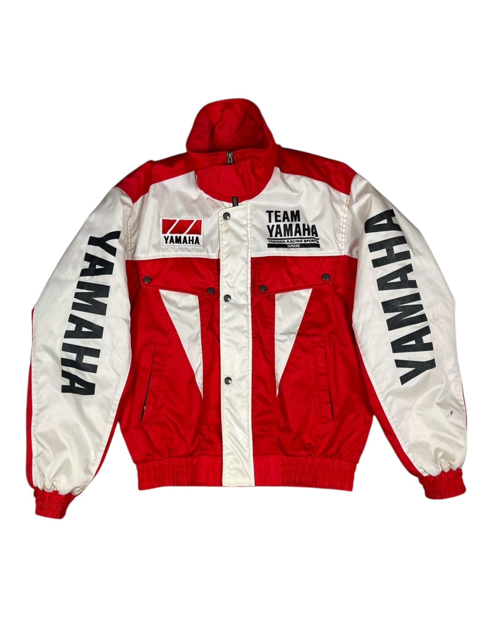 Vintage Yamaha Racing Sports Team Jacket Made in Japan Size L Red