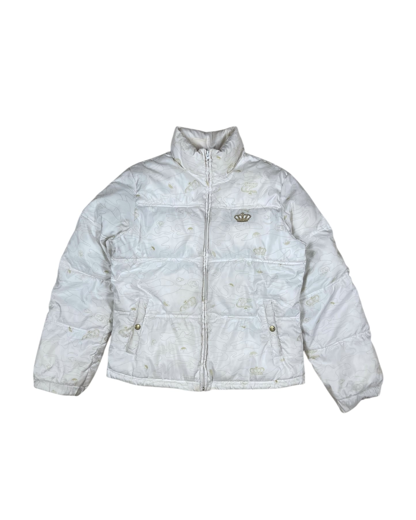Y2K 2005 Missy Elliott Respect M.E. Puffer Jacket White Size M Polyester