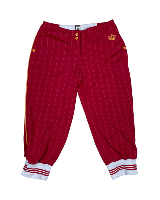 Y2K Adidas Missy Elliott Respect Me Low Waist Track Pants Red Stripes Size S - M 3/4 Length Pants 2006
