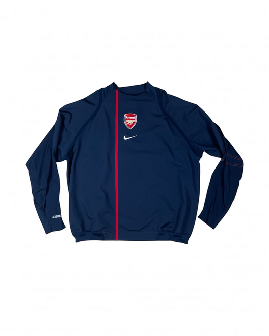 Y2K Arsenal London AFC Nike Total 90 2004 - 2006 Drill Training Top Techwear Technical Pullover Sweatshirt Blue The Gunners