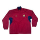 Y2K Barcelona Nike Team 2000 - 2001 Reversible Drill Top 1/4 Zip Red Blue Polyester Nylon Size L