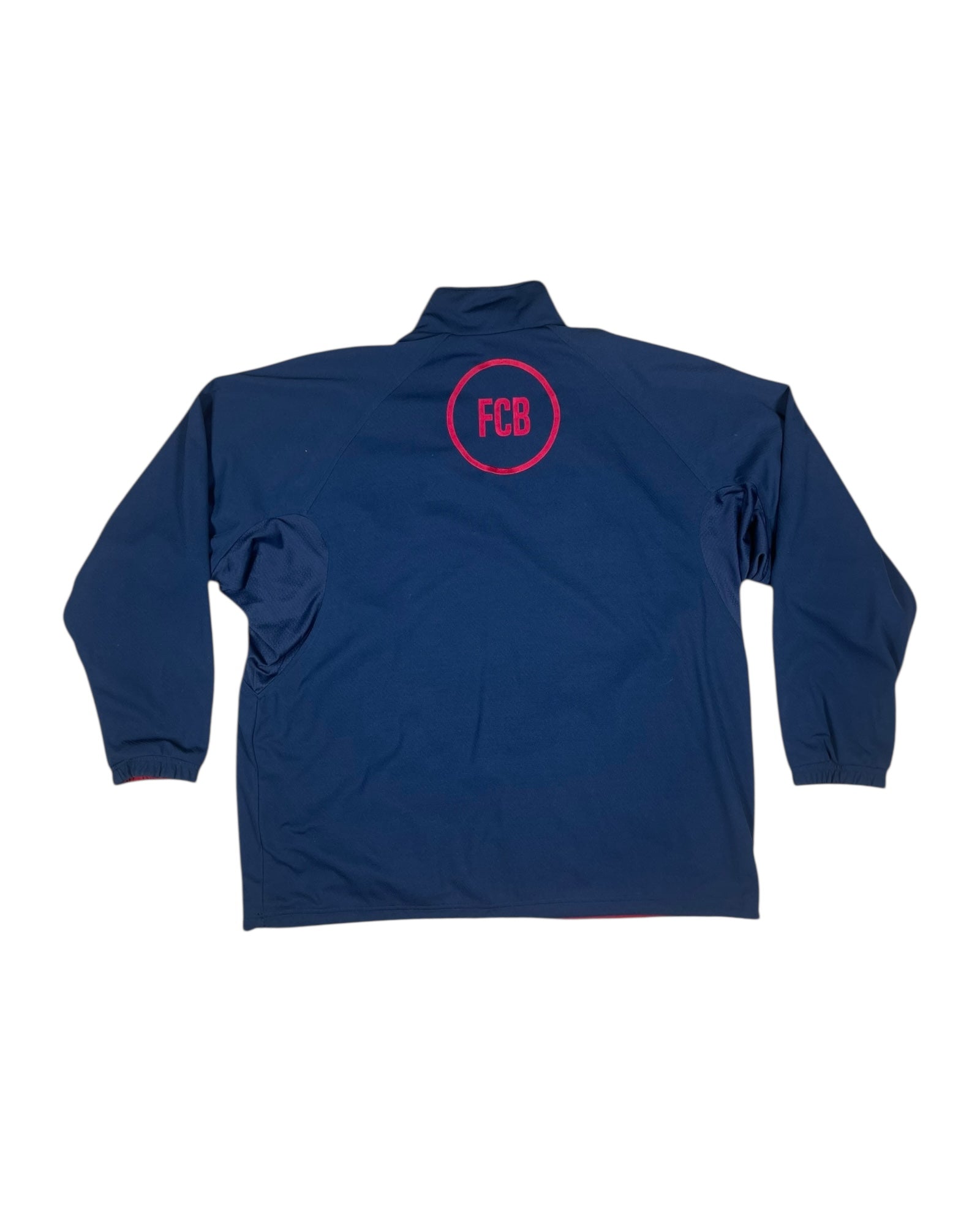 Y2K Barcelona Nike Team 2000 - 2001 Reversible Drill Top 1/4 Zip Red Blue Polyester Nylon Size L