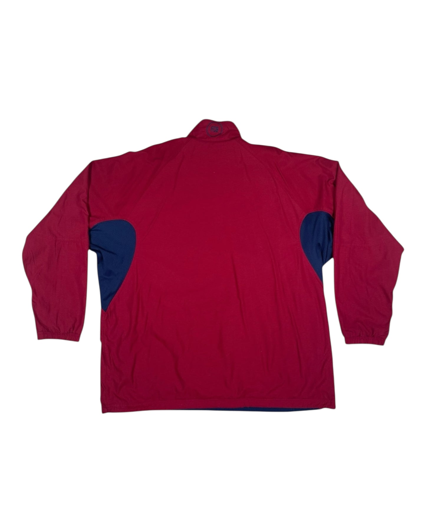 Y2K Barcelona Nike Team 2000 - 2001 Reversible Drill Top 1/4 Zip Red Blue Polyester Nylon Size L