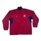 Y2K Barcelona Nike Team 2000 - 2001 Reversible Drill Top 1/4 Zip Red Blue Polyester Nylon Size XL