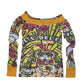 Y2K Diesel Blouse Slim Fit - Skin Tight Dropped Shoulders S-L Cotton Multicolor 2000 '00's