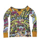 Y2K Diesel Blouse Slim Fit - Skin Tight Dropped Shoulders S-L Cotton Multicolor 2000 '00's