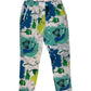 Y2K Dirk Bikkembergs Ankle Pants Trousers 100 Silk Colourful  Floral Botanical Pattern Elasticated Waist Size 40 / S