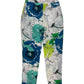 Y2K Dirk Bikkembergs Ankle Pants Trousers 100 Silk Colourful  Floral Botanical Pattern Elasticated Waist Size 40 / S