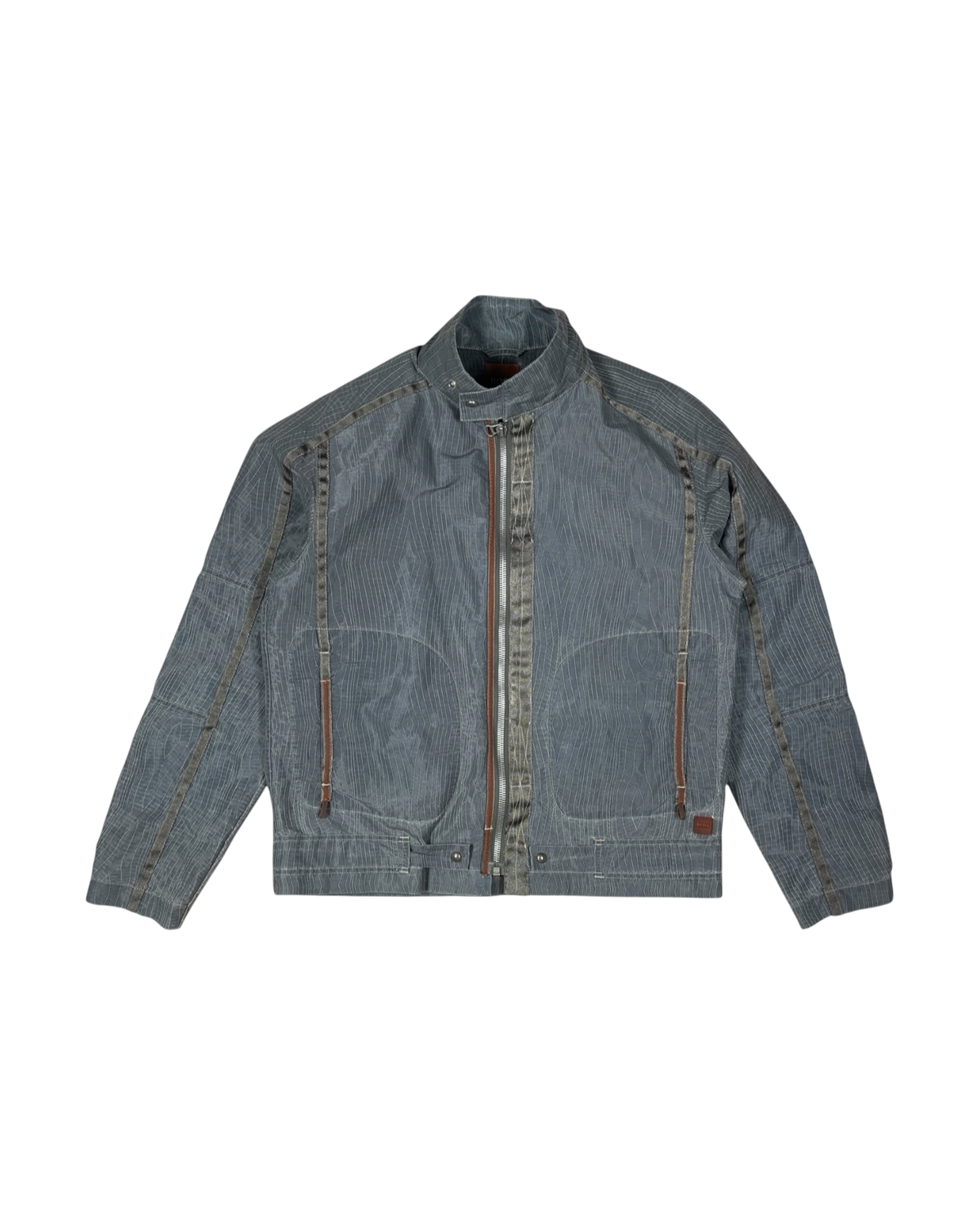 Y2K Hugo Boss BOSS Onissa  - W Technical Jacket Biker Aesthetic Orange Label Size L Size 50 Nylon