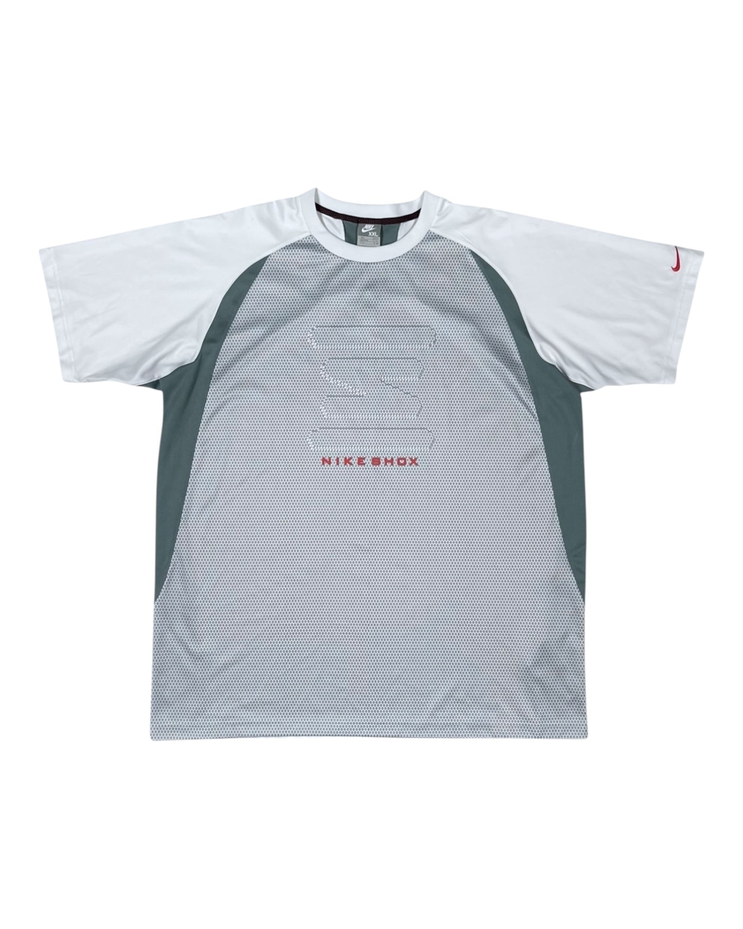 Y2K Nike Shox T-Shirt Size XXL Polyester White Grey
