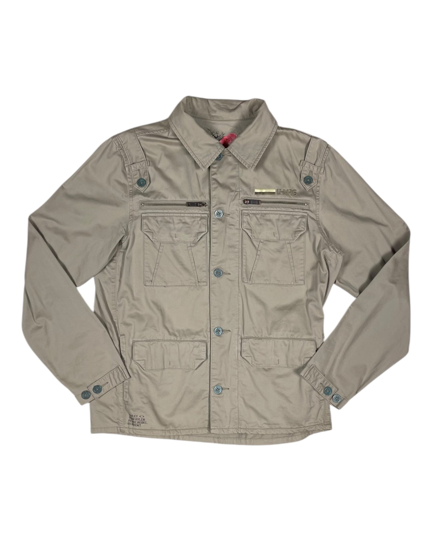 Y2K Oakley Taupe Army Style Jacket Size L Cotton