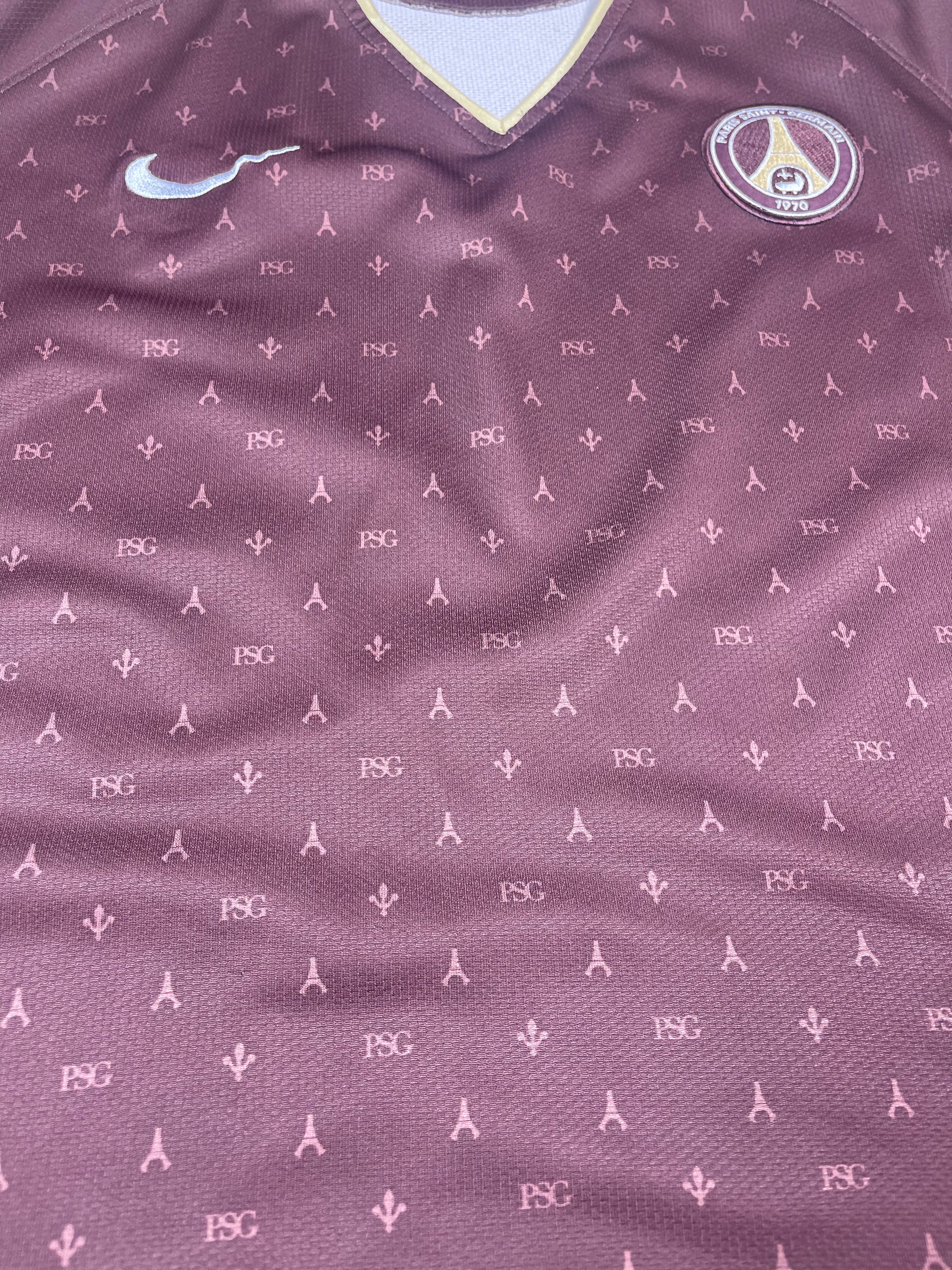 Y2K PSG Paris Saint Germain Nike Sphere Dry 'Louis Vuitton' 2006 - 2007 'Chocolate' Away Women Football Shirt Size XL