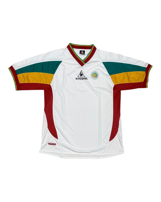 Y2K Senegal Le coq Sportif  2002 - 2003 - 2004 Home Football Shirt Size XL White World Cup 2002 Japan South Korea