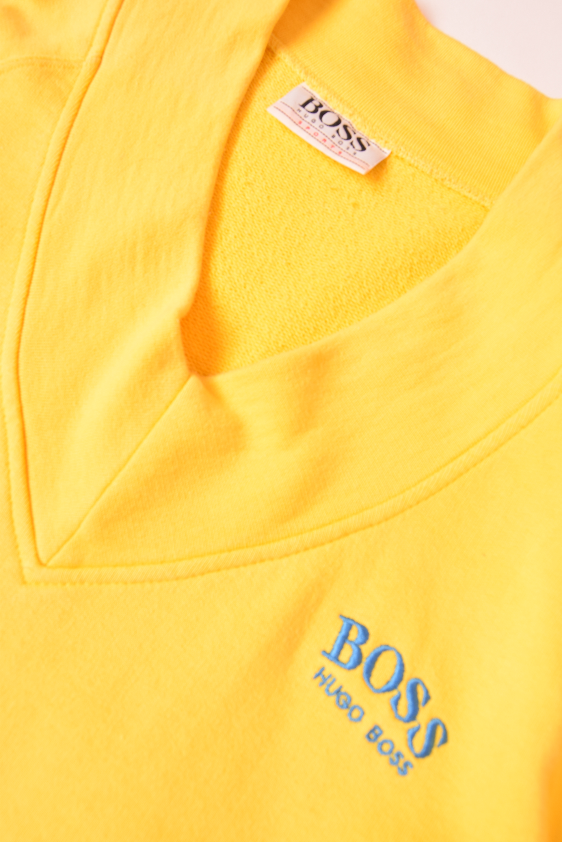 Vintage Hugo Boss Sweatshirt 80's Made in West Germany Yellow Size L