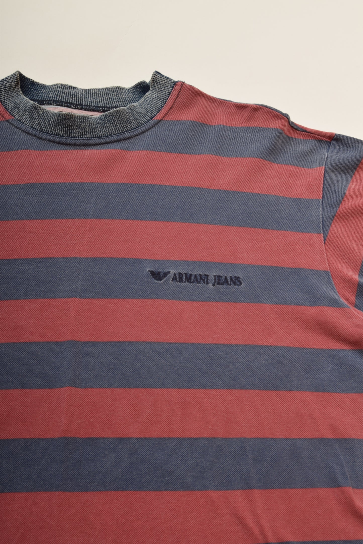 Vintage 90's Armani Jeans T-Shirt With Stripes Made in Italy