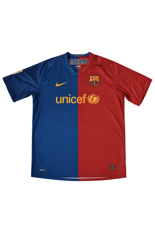 FC Barcelona Nike Home Football Shirt 2008-2009 Red Blue Size L 