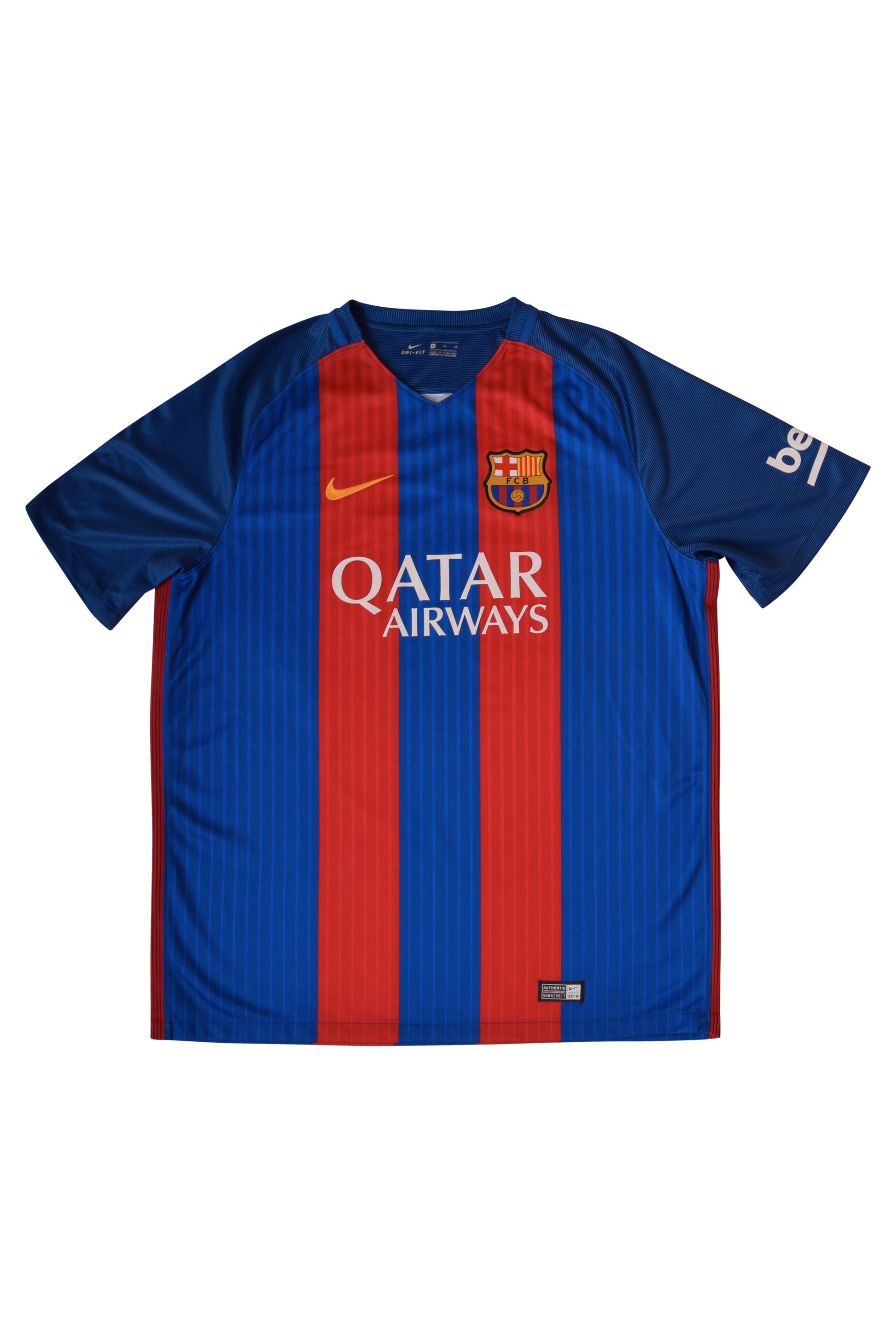 FC Barcelona Nike Home Football Shirt 2016-2017 Red Blue Size XL Qatar