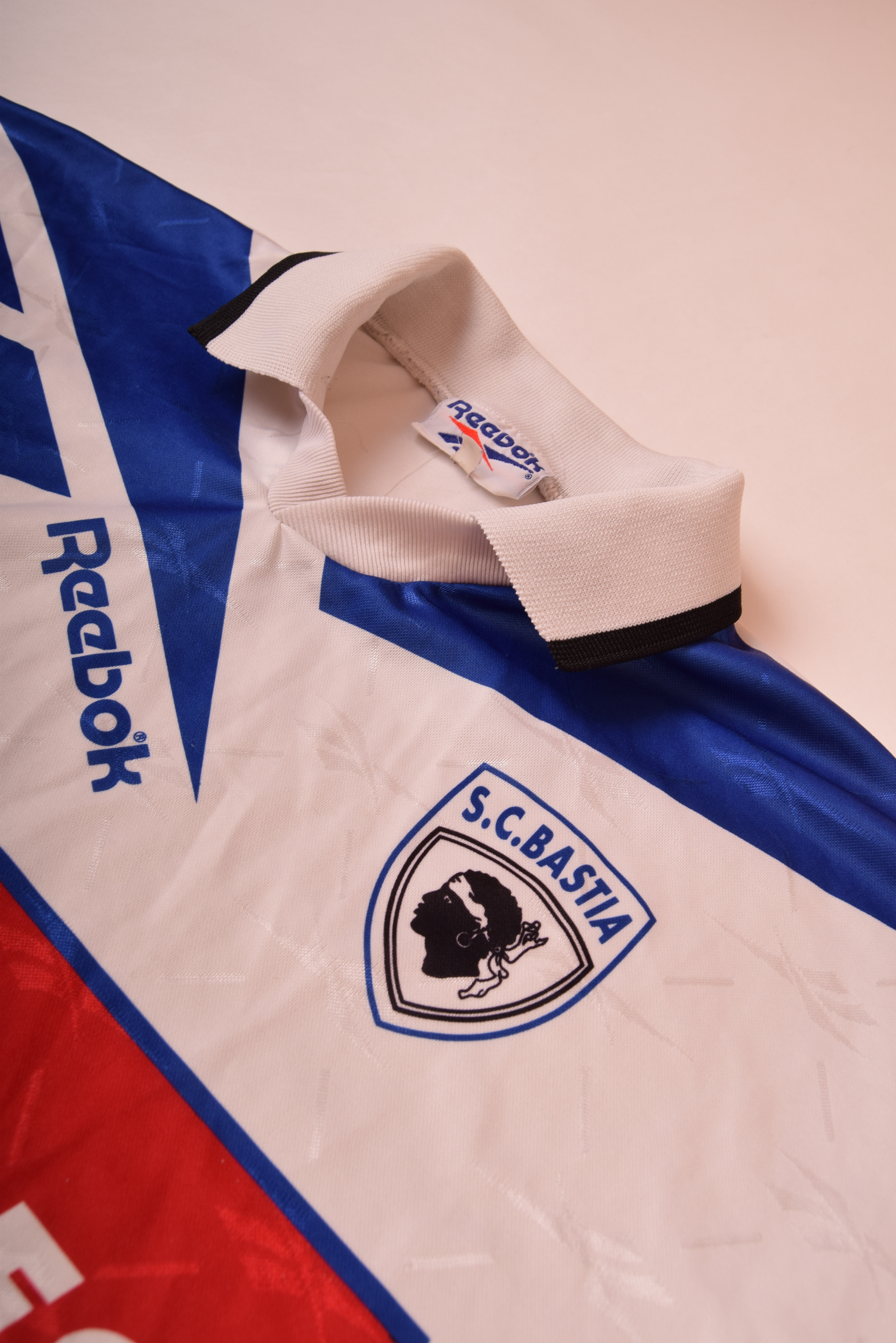 Vintage S.C. Bastia Football Shirt Away '95-'96 Size S-M White Nouvelles Frontieres