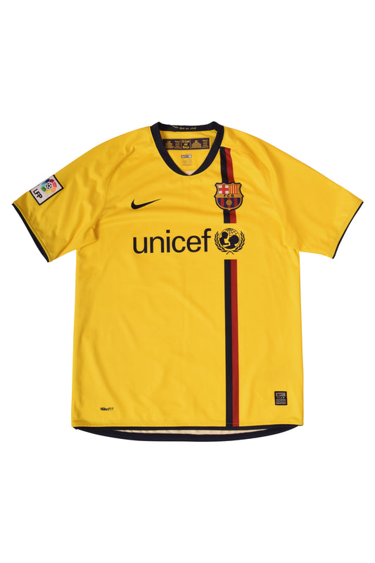 Barcelona Nike Away Football Shirt 2008-2009 Yellow Size M