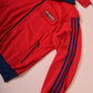 Vintage 70's Adidas Jacket/Track top With Hoodie Red Made in Yugoslavia Size S-M