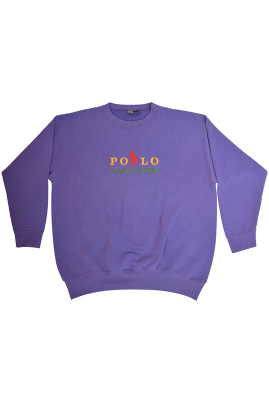 Vintage Ralph Lauren Sweatshirt Size XL - XXL Purple Made in Italy