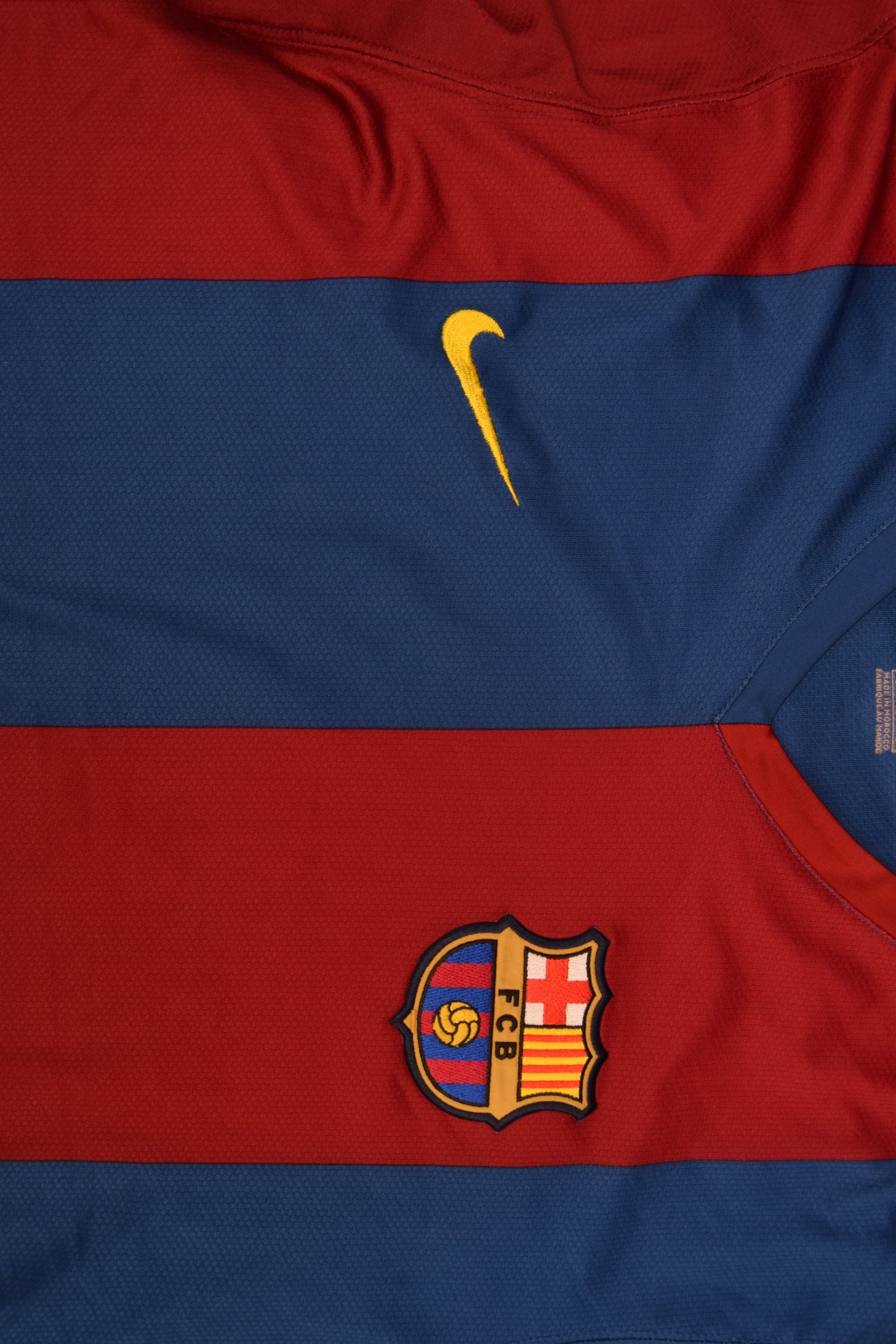 Barcelona Nike Sphere Dry Home Football Shirt 2007-2008 Size L Red Blue Long Sleeve