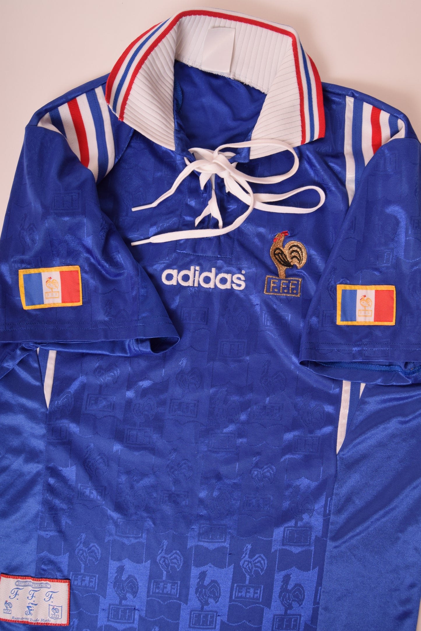 Vintage France Adidas Football Shirt Home '96-'97 Blue Size M