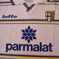 Vintage AC Parma Lotto 1998-1999 Away Football Shirt White Parmalat Size L