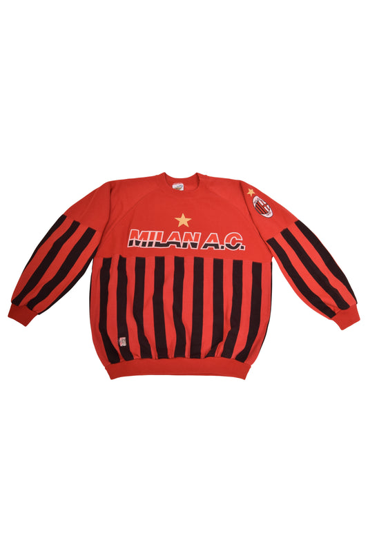 Vintage AC Milan Le Felpe Dei Grande Club Del Calcio Italiano Parmalat Sweatshirt Made in Italy SizeM-L Red Black