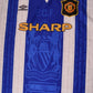 Vintage Manchester United 1994-1996 Umbro Away 3rd Football Shirt Sharp White Blue Size L