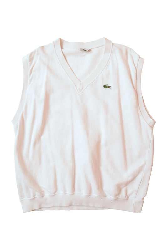 Vintage Lacoste Tennis Vest 80's Made in France Size L-XL White