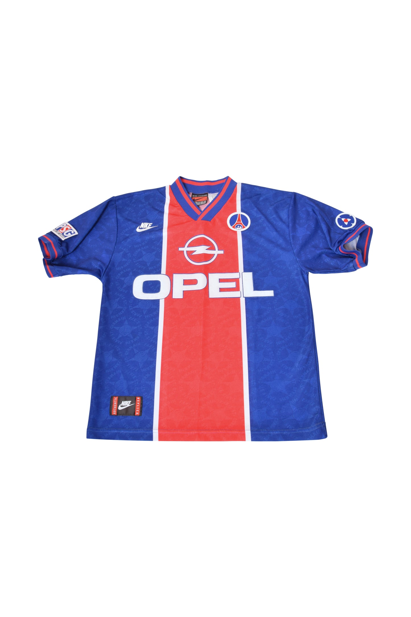 Vintage PSG Nike Football Shirt Home '95-'96 Size S Opel Red Blue