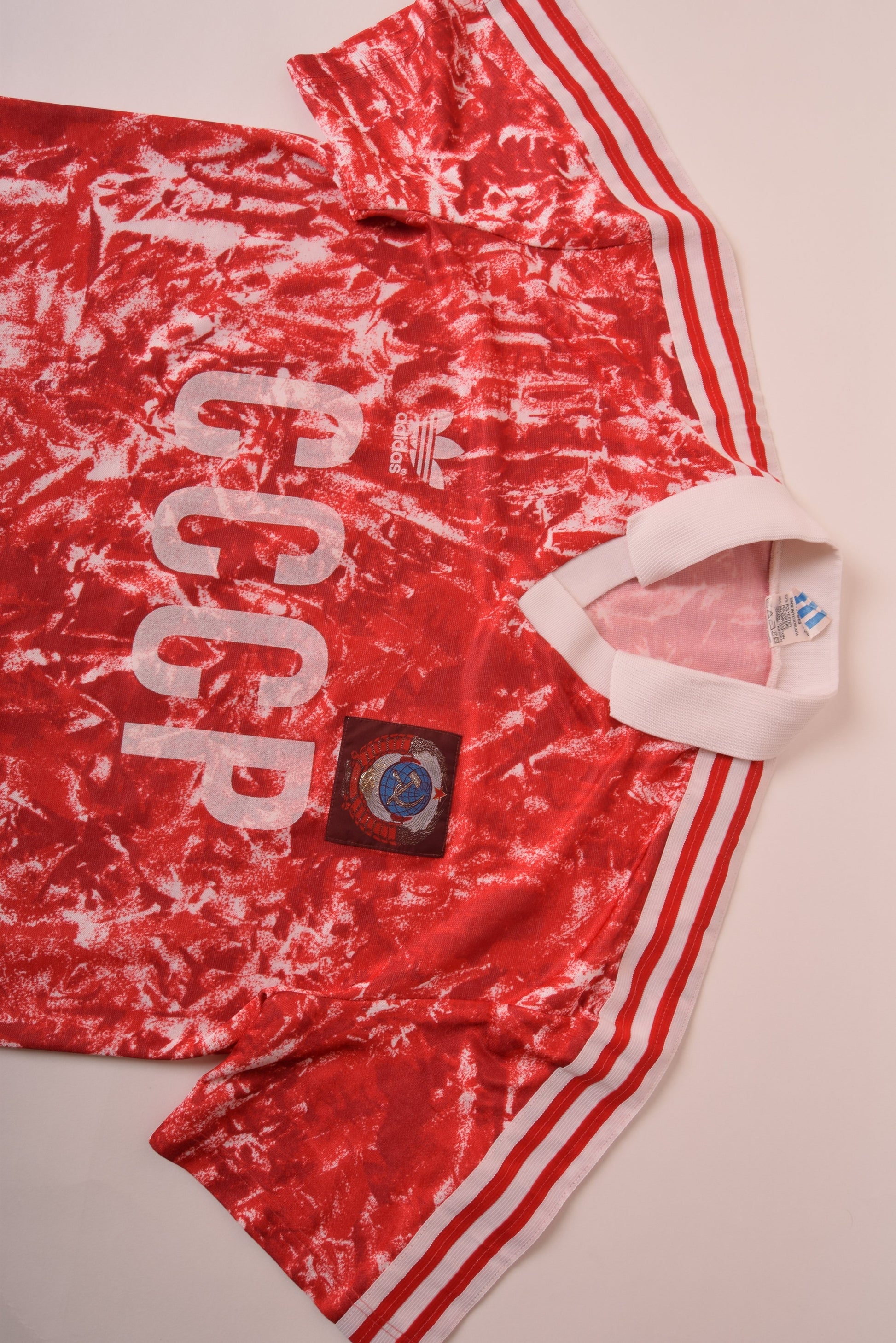 Vintage CCCP USSR Rusia Adidas 1989-1991 Home Football Shirt Home Red White Size XL