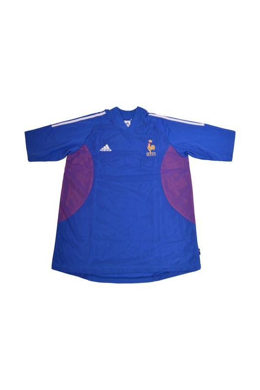France '02-'03 Adidas Home Football Shirt Size M Blue 