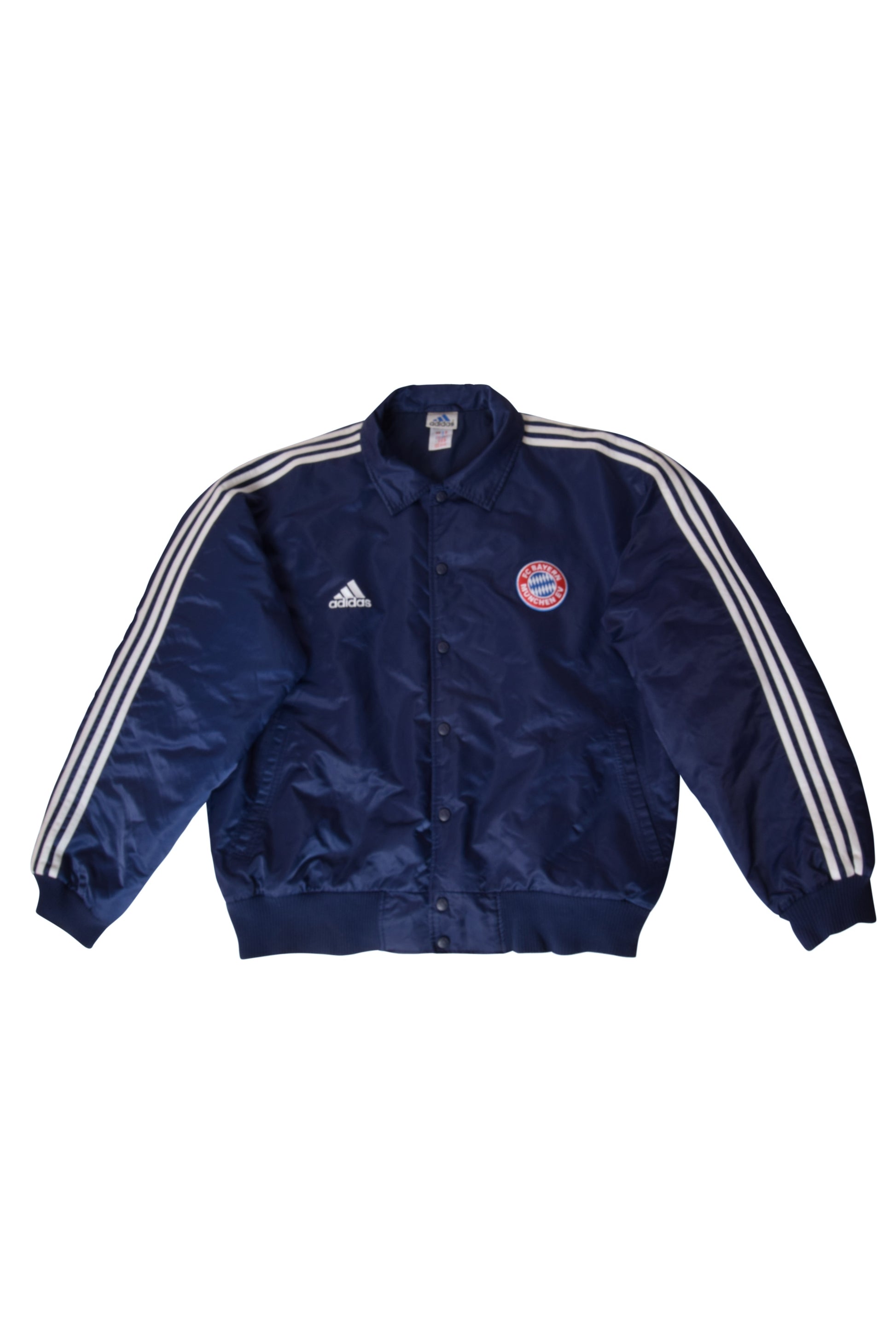 Vintage Bayern Munchen Adidas 1998-1999 Thick Bomber Jacket Blue Size L