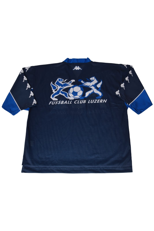 Vintage Fussball Club Luzern Kappa 2000-2001 Training Football Shirt Made in Italy Size XL Blue