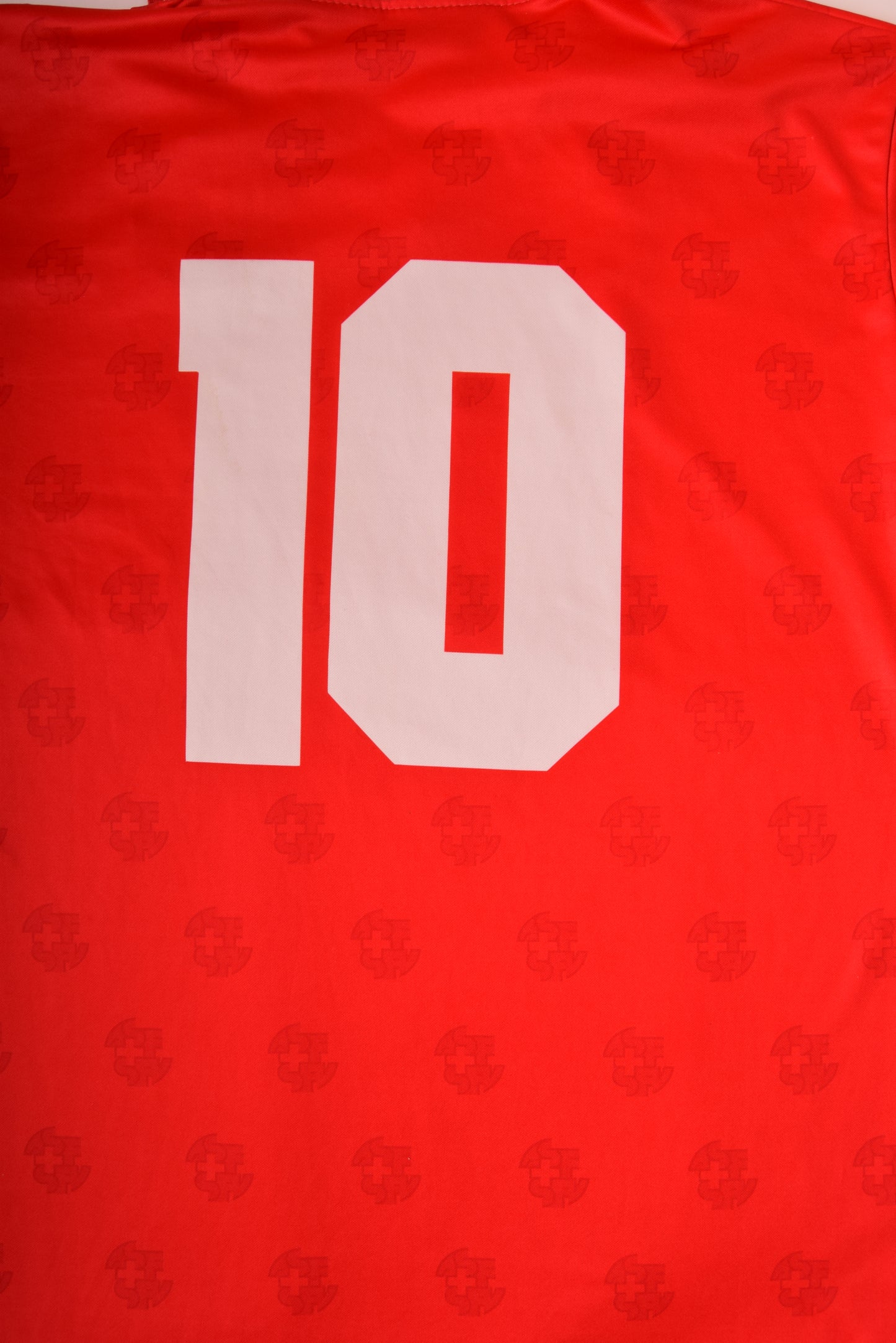 Switzerland Lotto Home Football Shirt #10 Sforza Red Size L