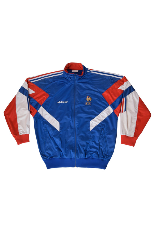 Vintage France Adidas Football Jacket 1990 - 1992 Made in France Size L XL Blue Red White