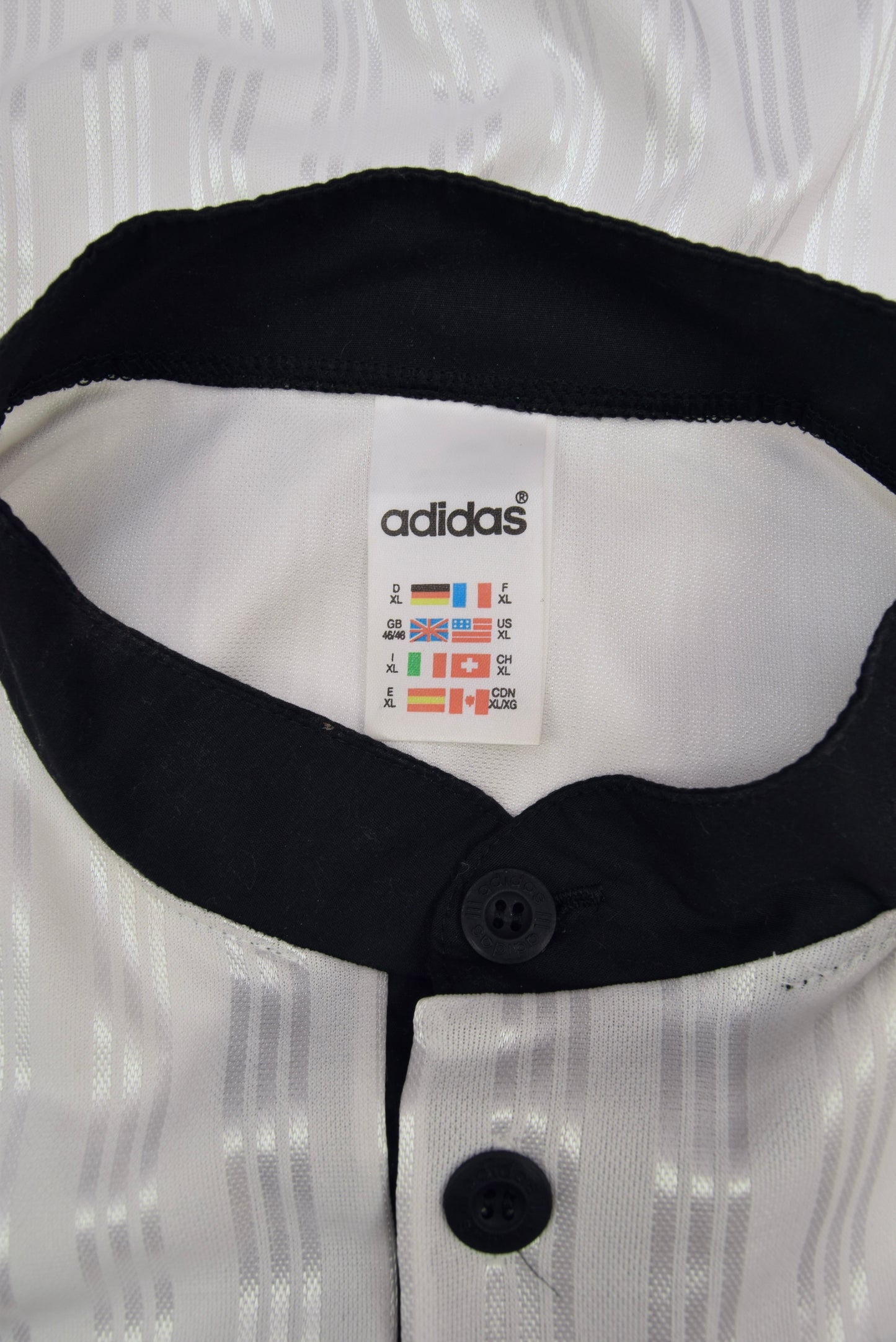 Vintage 90's Adidas Football Shirt Size XL Made in England White Black