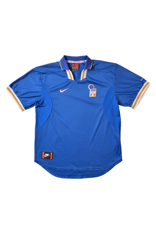 Vintage Italy 1996-1997 Nike Premier DRI FIT Home Football Shirt  Size XL Euro 96 Blue