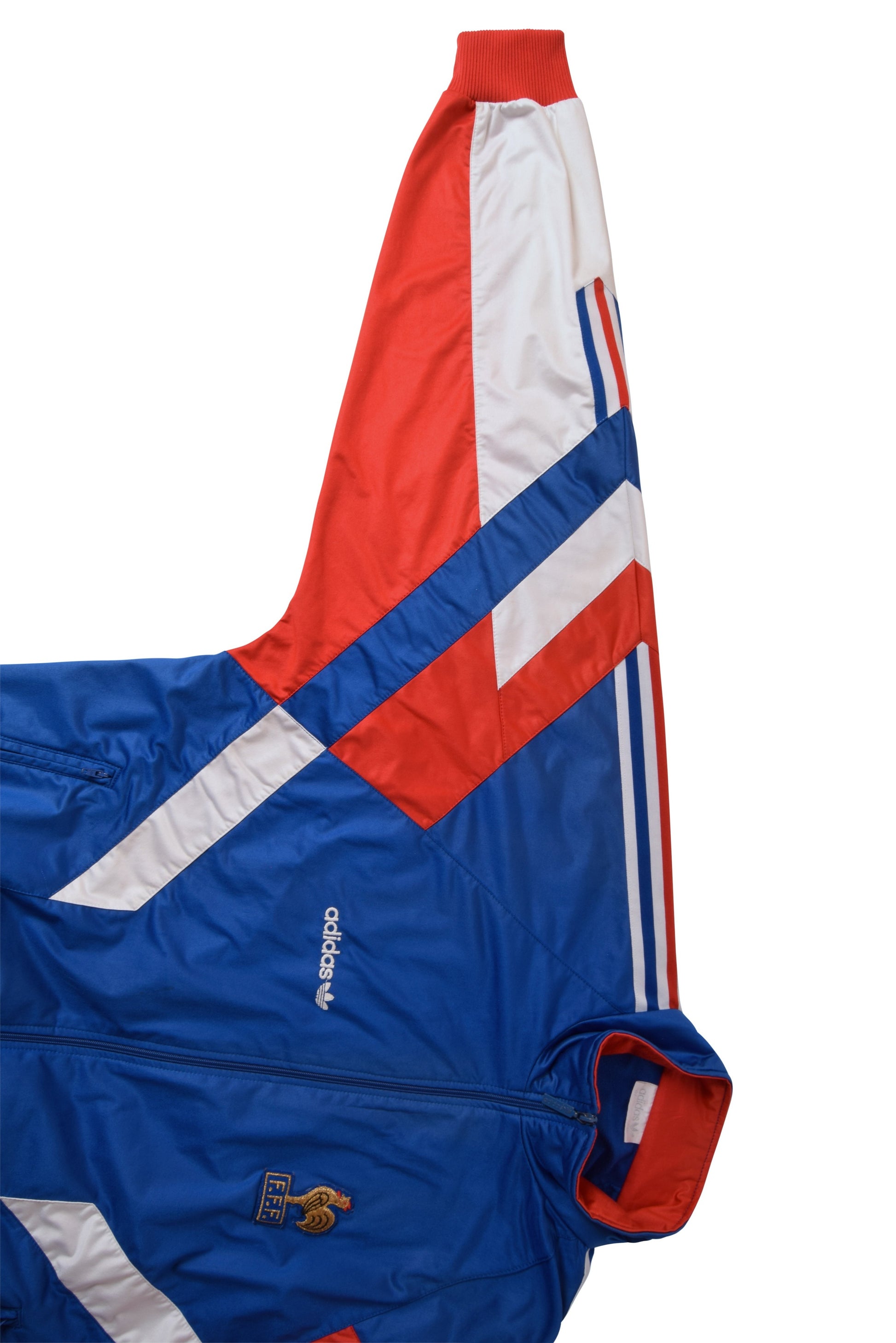 Vintage France Adidas Football Jacket 1990 - 1992 Made in France Size L Blue Red White