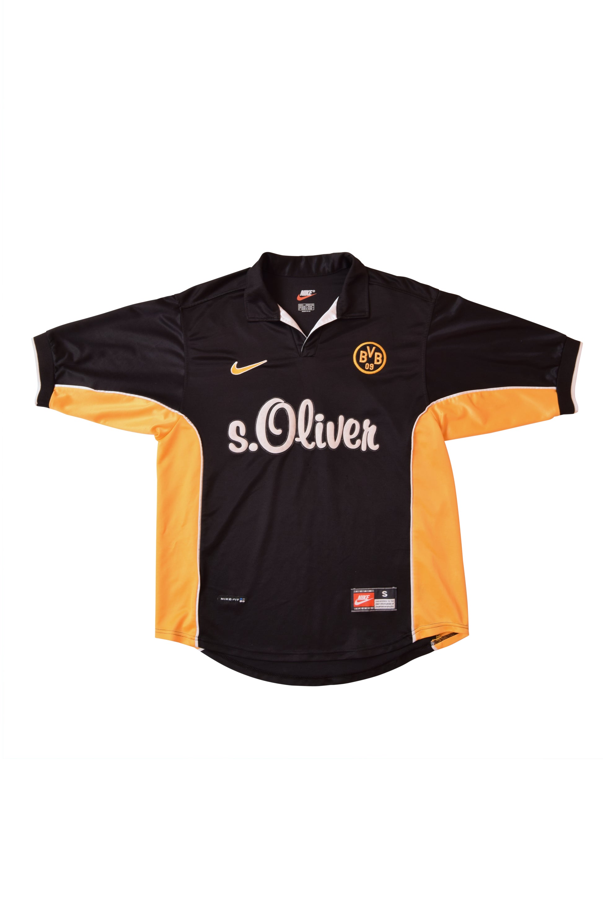 Vintage BVB Borussia Dortmund Nike Away Shirt 1998-2000 Size S-M Made in UK S. Oliver Black