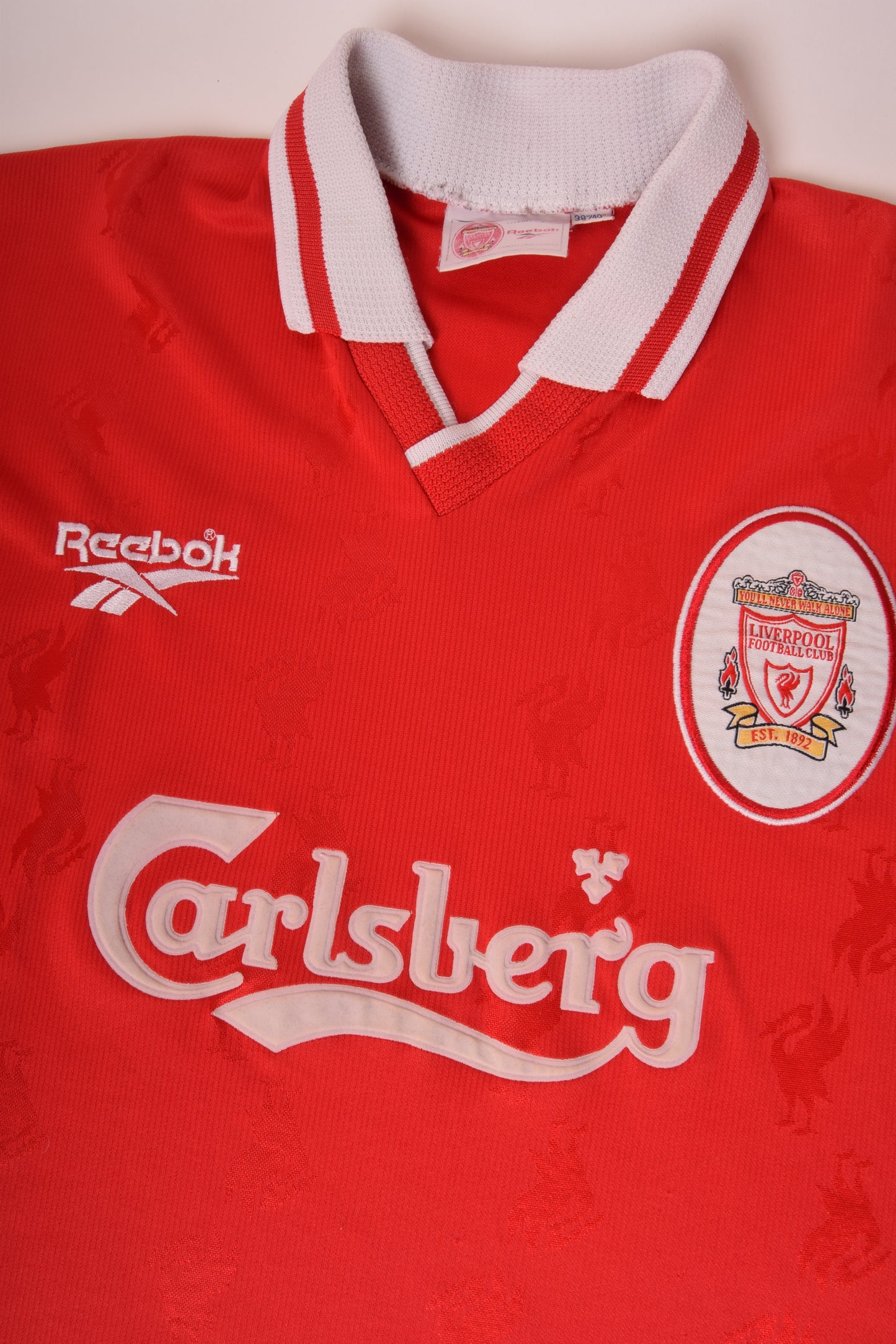 Vintage Liverpool Reebok 1996-1998 Home Football Shirt Red Carlsberg Size XL-XXL