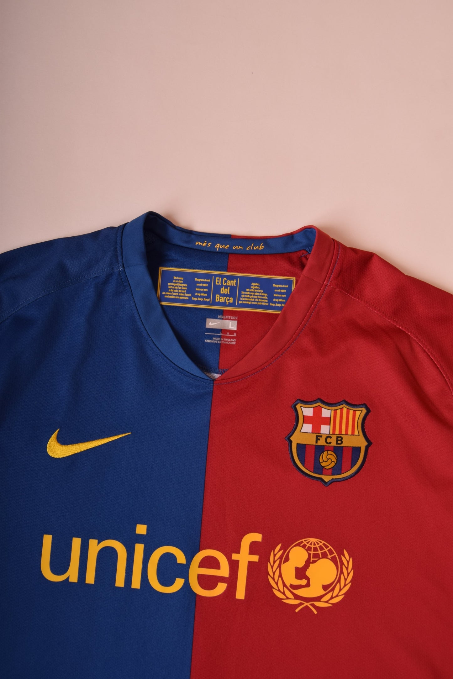 FC Barcelona Nike Home Football Shirt 2008-2009 Red Blue Size L 