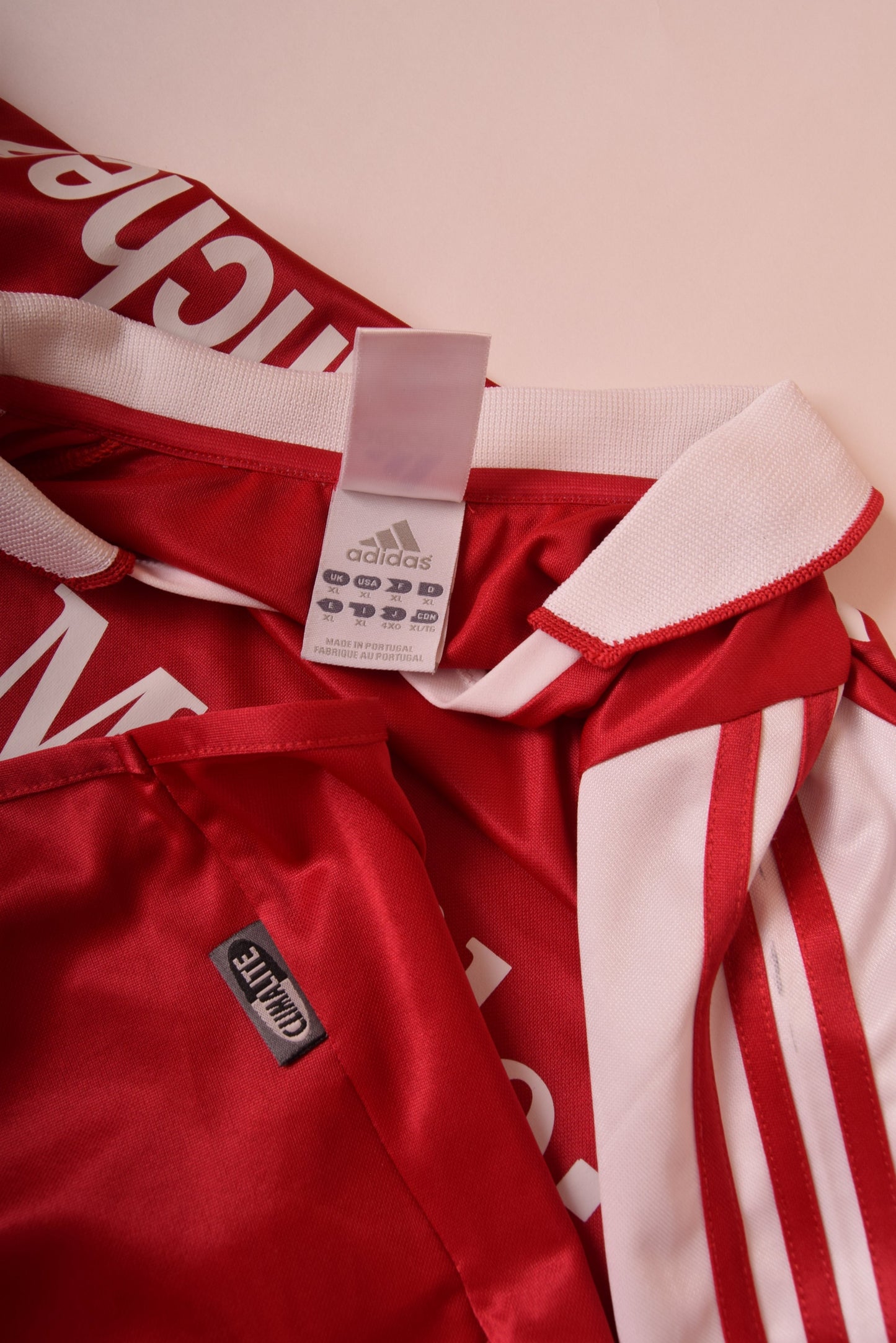 Bayern Munchen Adidas Home Football Shirt 2003 - 2004 Size XL Red White Long Sleeve