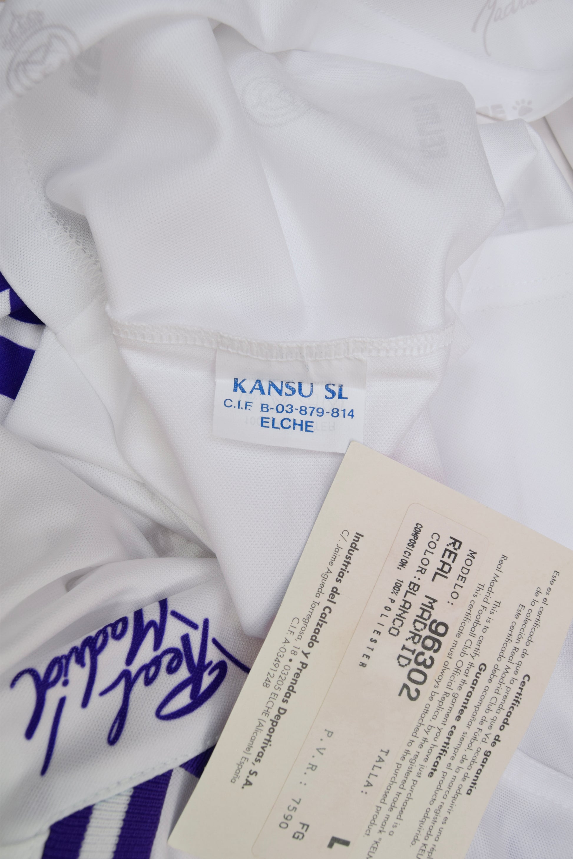 Vintage Real Madrid Kelme Home Football Shirt 1994 - 1995 Home White Teka BNWT NOS OG DS New Size L