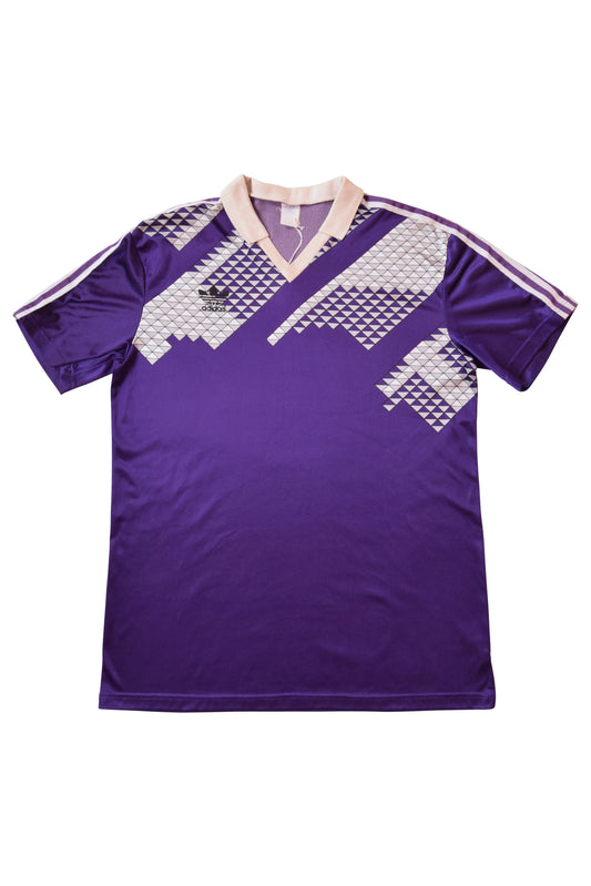 Vintage Adidas Football Shirt Made in France Czechoslovakia World Cup Italia 1990 Pattern Size XL
