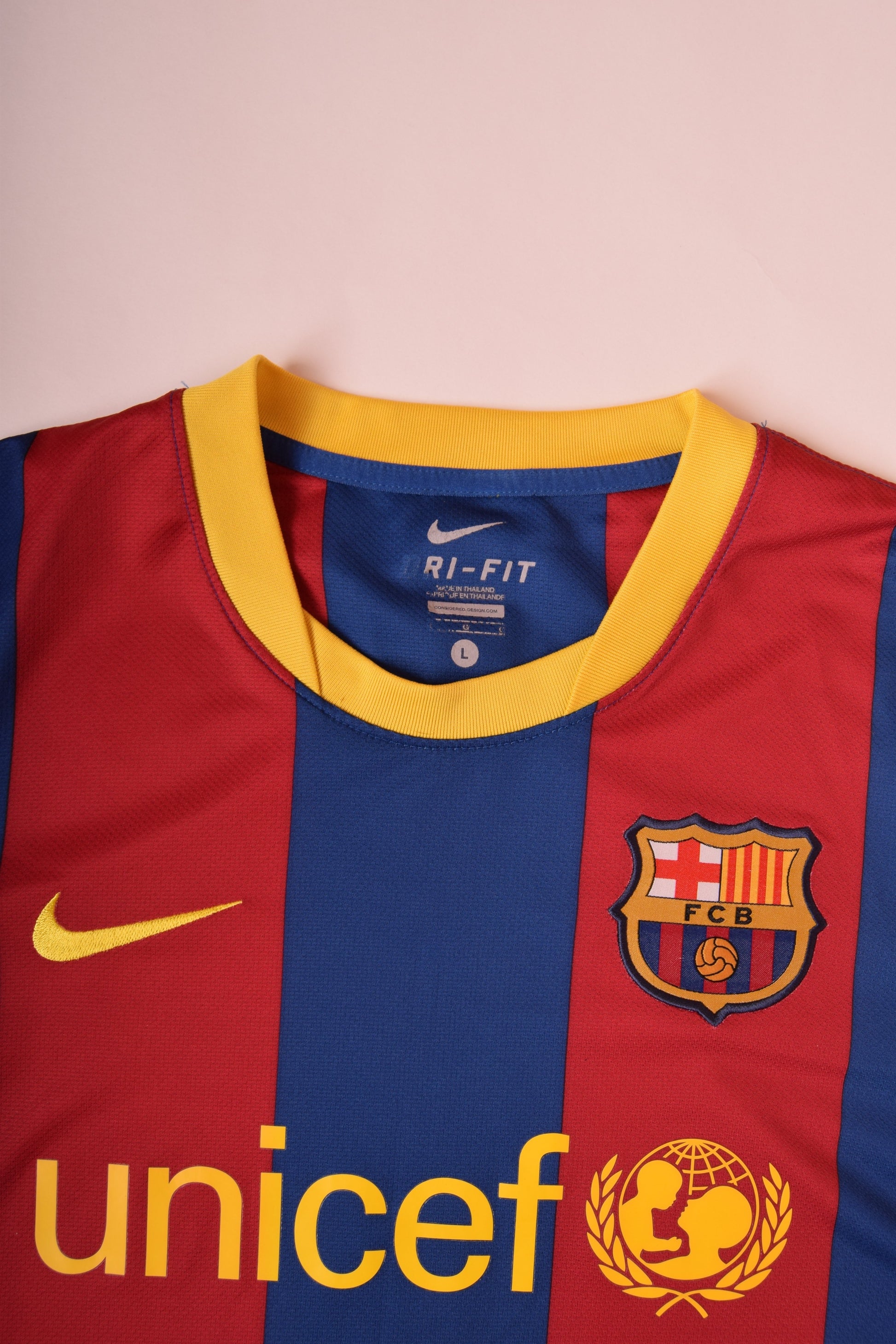 FC Barcelona Nike Home Football Shirt Size L Red Blue DRI-FIT Unicef